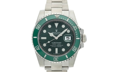 Reference 116610 New Old Stock Submariner 'Hulk' A stainless steel automatic wristwatch with date and bracelet, Circa 2018 , Rolex