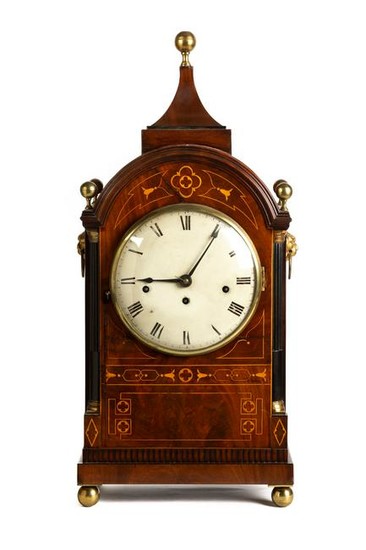 Regency Inlaid and Ebonized Shelf Clock