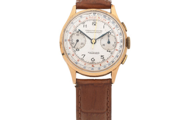 Richard. An 18K rose gold manual wind chronograph wristwatch Circa 1940