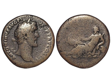 Roman Imperial: Antoninus Pius AE Sestertius, Rome 141-143 A...