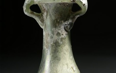 Roman Imperial Glass Footed Unguentarium w/ Handles