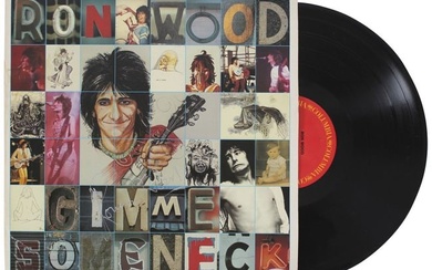 Ronnie Wood Signed Gimme Some Neck Album Cover W/ Vinyl BAS #E37712