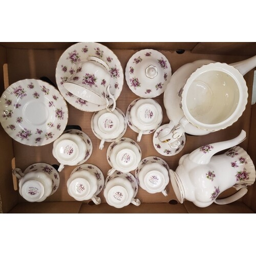 Royal Albert Sweet Violets tea and coffee ware: tea pot, cof...
