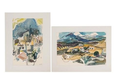 SCHOBER, PETER JAKOB (1897-1983), 2 Mediterrane Landschaften