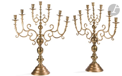 [SHABBAT] Une paire de chandeliers en bronze... - Lot 248 - Ader