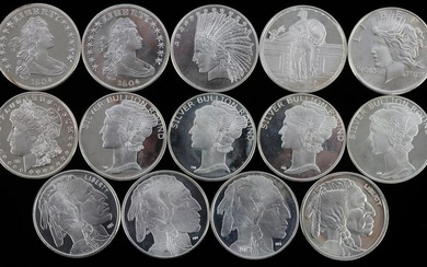 SILVER ROUNDS 1 OZ FINE SILVER LOT OF 14