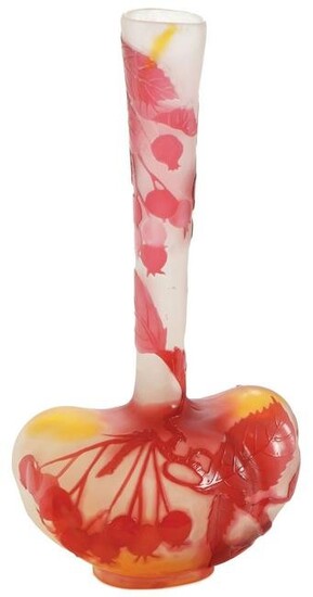 SPECTACULAR GALLE HEART SHAPED STICK VASE