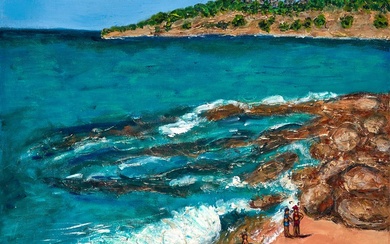 STANLEY PERL Coastal Vista acrylic on canvas 71 x 51...