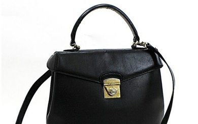 Salvatore Ferragamo Handbag Shoulder Bag Leather Black Women's