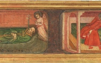 Santo deposto e Angelo della punizione, Scuola toscana del XIV secolo