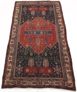 Semi-Antique Hand-Knotted Bijar Carpet