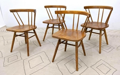 Set 4 Knoll for Nakashima Maple Straight Back Chairs.
