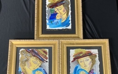 Set of 3 Paintings " Mother & Child" by Cheri Riechers