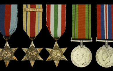 Seven: Private J. Green, The Buffs General Service 1918-62, 1 clasp, Palestine...