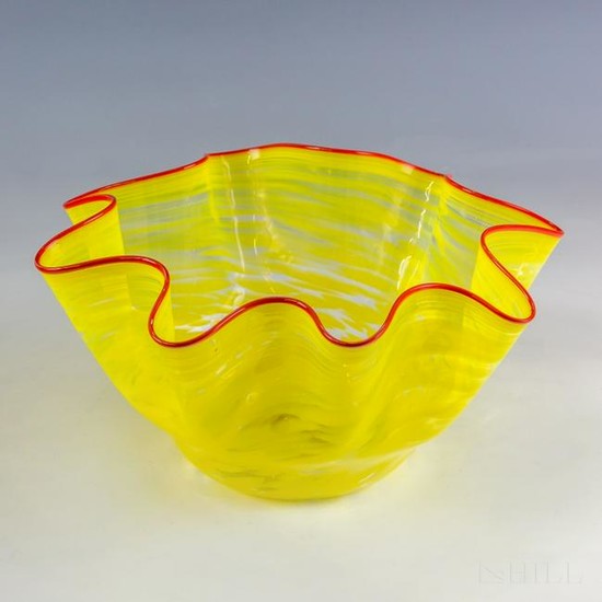 Signed Art Glass Seaform Chihuly Style Centerpiece
