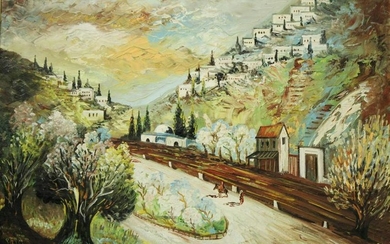 Signed Kovotz- Israeli School Oil on Canvas