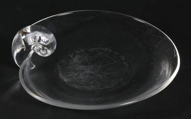 Signed Steuben Clear Crystal Canape Plate