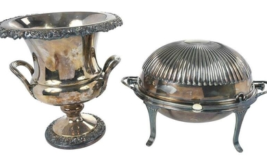 Silver Plate Warmer and Wine Bucket