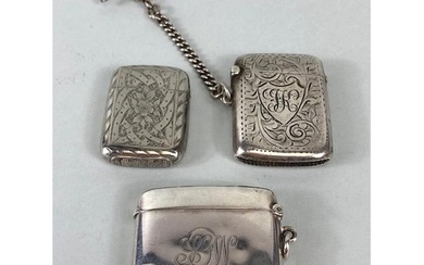 Silver, three silver English hallmarked vesta cases approxim...