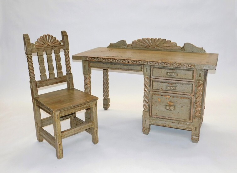 Southwest Spanish Mission Style Desk and Chair