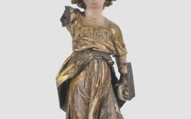 Standing Angel, Carved Wood, 17th century