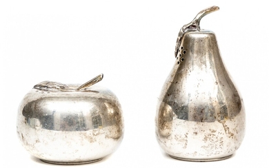 Sterling Apple And Pear Salt And Pepper Shakers