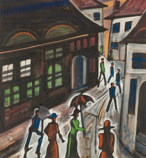 Street Scene Hugo Scheiber, (1873 - 1950)