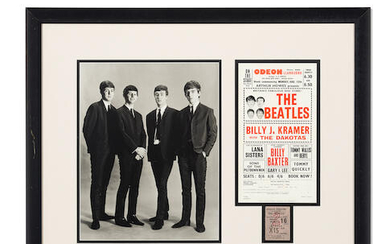 The Beatles: A handbill and ticket, 1963