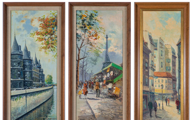 Three Parisian Street Scenes by Various Artists