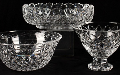 Three Waterford Crystal Bowls, Heritage Master Cutter, Glandore, Comeragh