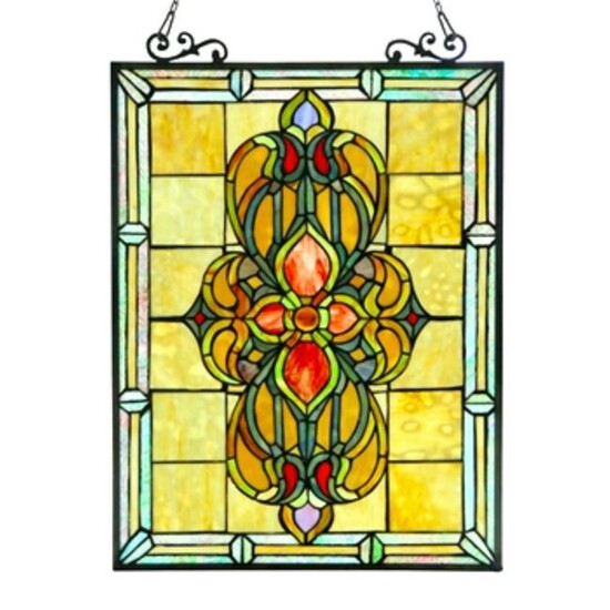 Tiffany Style Stained Glass Hanging Window Panel