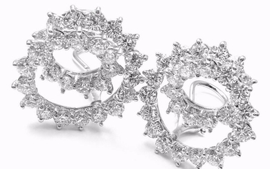 Tiffany &Co Swirl Platinum Diamond Earrings Box & Paper