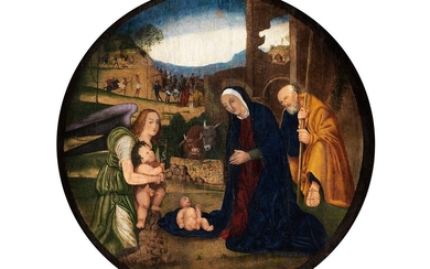 Toskanische Schule des 16. Jahrhunderts, wohl Werkstatt des Giovanni Antonio Bazzi (1477 – 1549), Die Geburt Christi