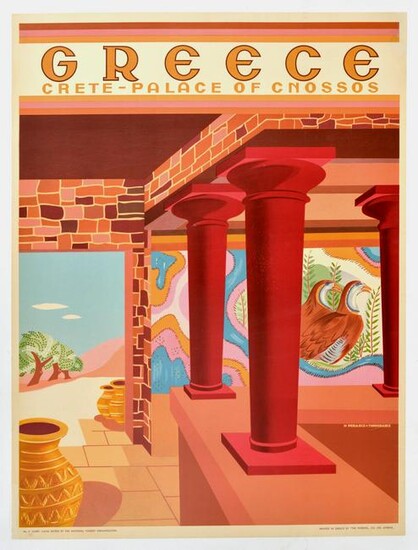 Travel Poster Greece Crete Palace Of Knossos