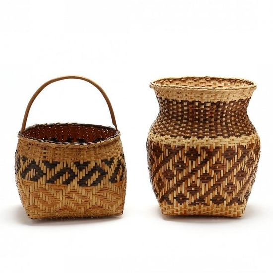 Two Cherokee Woven Baskets
