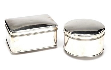 Two Dutch silver biscuit boxes