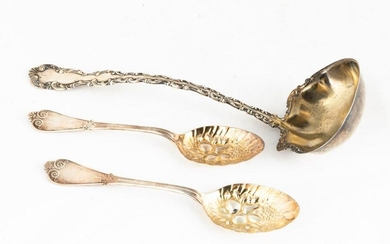 Two Tiffany and Co. Sterling Serving Spoons and Whiting