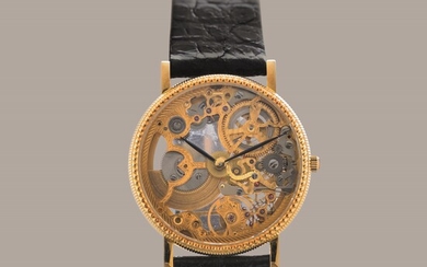 UNIVERSAL GENEVE - Raro orologio Scheletrato in oro 18k, solo tempo carica automatica con microrotore a vista, Nos con tag