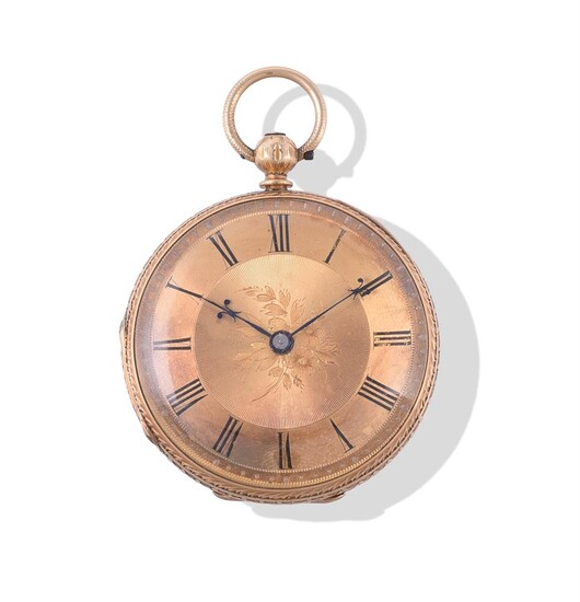 UNSIGNED, 18 CARAT GOLD OPEN FACE POCKET WATCH