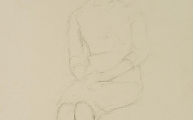Unknown (20th), Portrait study of a seated woman, Pencil