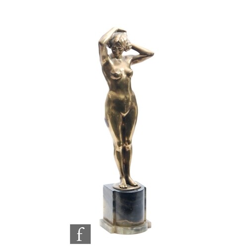 Unknown - An Art Deco bronze figure modelled as a female nud...