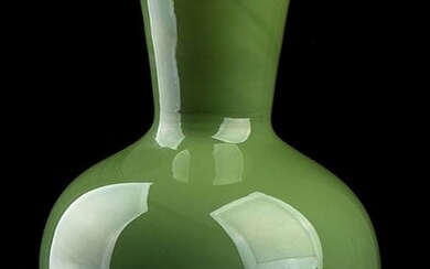 VENINI Green little vase 24 x 16 cm Stamp under...