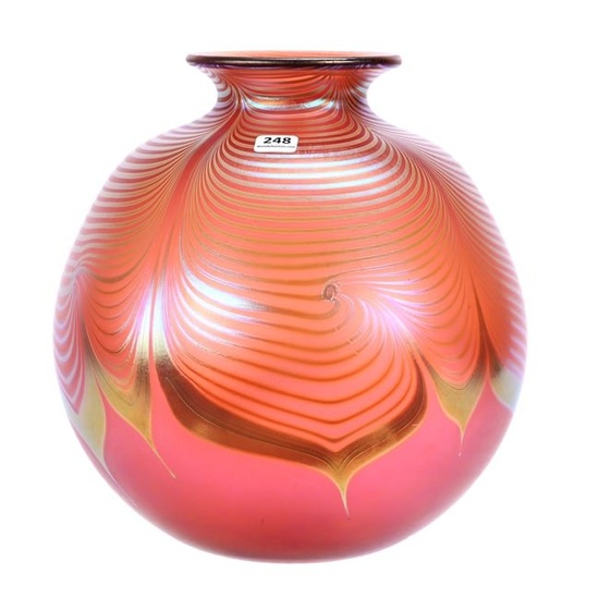 Vase, Contemporary Art Glass Signed Correia