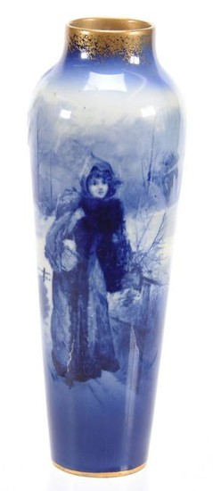 Vase, Marked Royal Doulton, Blue Children