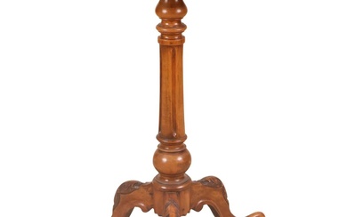 Victorian Gameboard-Inlaid Walnut Candlestand