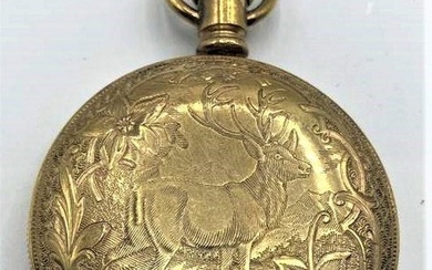 Vigilant Gold Filled Hunting Case Pocket Watch - Elk