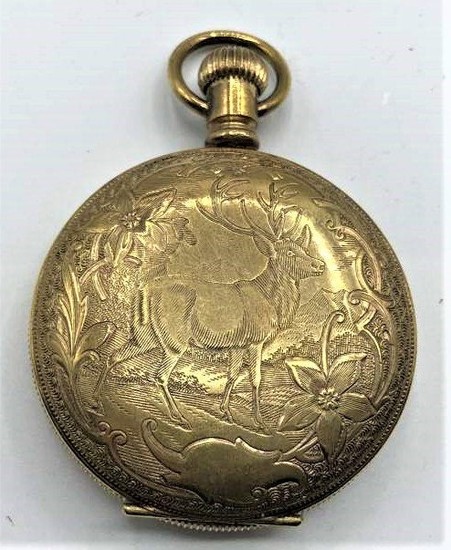 Vigilant Gold Filled Hunting Case Pocket Watch - Elk