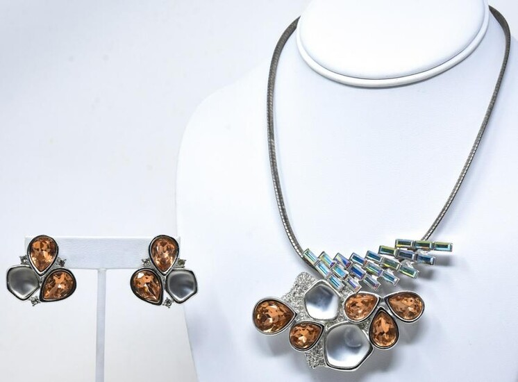 Vintage C 1980 Monet Necklace & Earrings