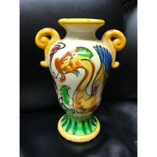 Vintage Japan Dragon Handled Vase