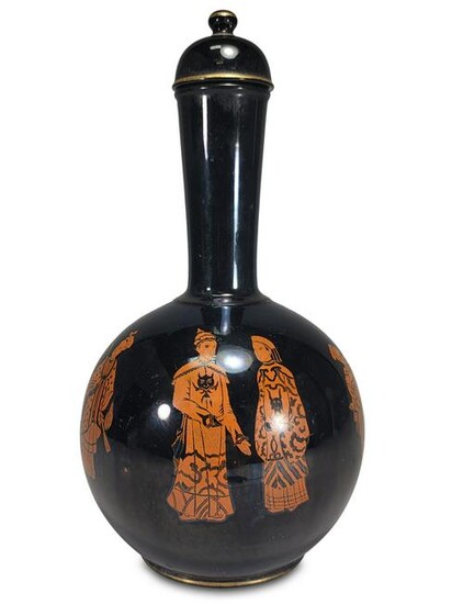 Vintage Oriental porcelain lided vase